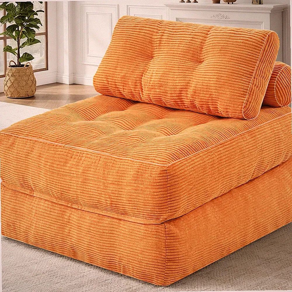 HABUTWAY Folding Sofa Bed, Convertible Sleeper Chair Bed w/Dual-Pillow & Hand
