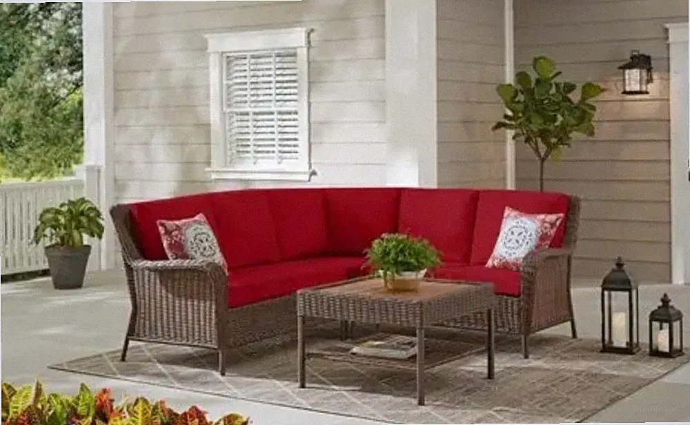 Hampton Bay Cambridge slip cover set color chilli 11pcs 5 bottoms -6 back rest