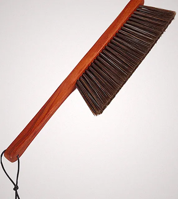 Hand Broom Counter Brush with Wood Handle Soft Bristle Dusting Brush for Car Fur