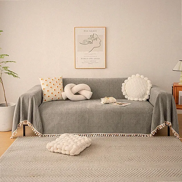 HANDONTIME Couch Slipcovers for Sofas Dark Grey Couches Cover Sofa Cover for...