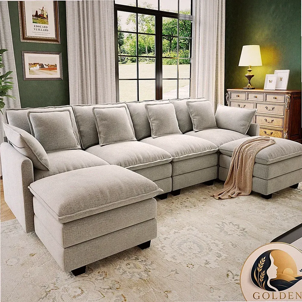 Hanherry FSO018 107" Cloud Couch Sectional Modular Sofa - Light Grey