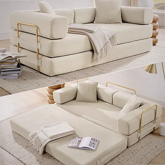 HANXIN 78 Inch Convertible Sleeper Sofa Bed, Folding Floor Mattress Couch with F