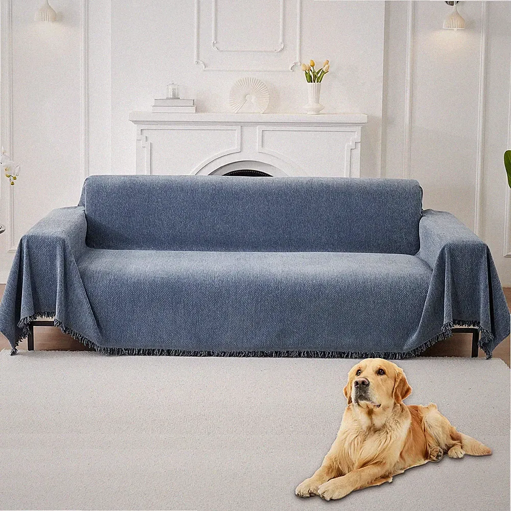 HAOMAIJIA Non-Slip Washable 3-Cushion Sectional Sofa Couch Cover - 91"x150"
