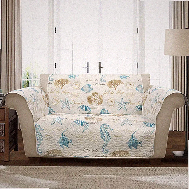 Harbor Life Furniture Protector Love Seat 94 W X 75 L Blue Taupe Quilted Coa