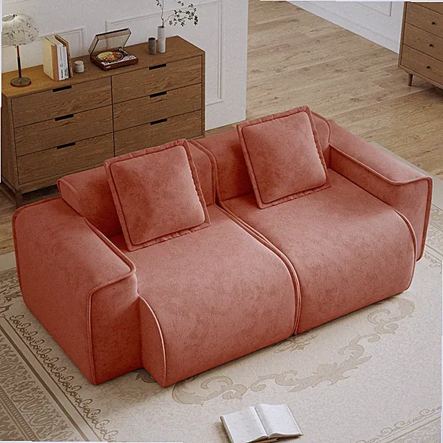 Harrison LSF&RSF Sofa Velvet- Red