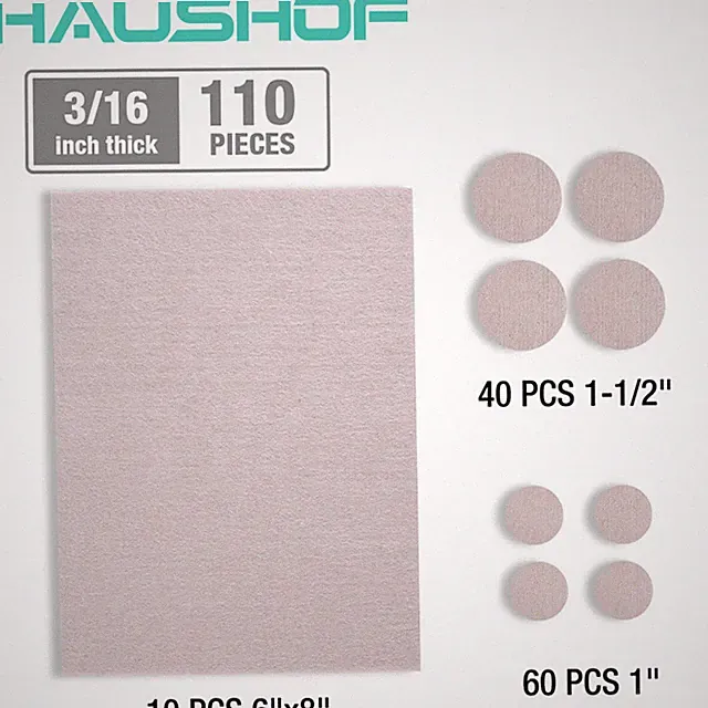 HAUSHOF 110PC Felt Furniture Pads 8"x6" Felt Sheets 10PC Self Adhesive Felt Pads