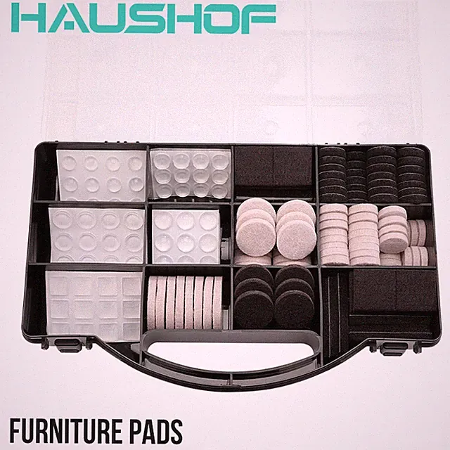 HAUSHOF 294PC Felt Furniture Pad Set Cabinet Door Bumpers Self Adhesive Felt Pad