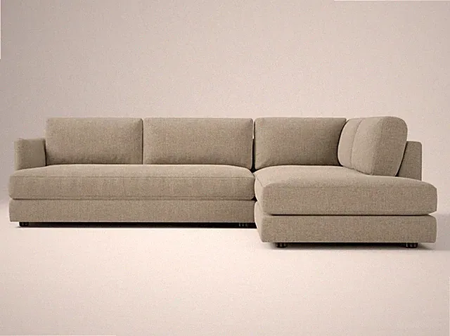 Haven 2-Piece Bumper Chaise Sectional Set Velvet Dune
