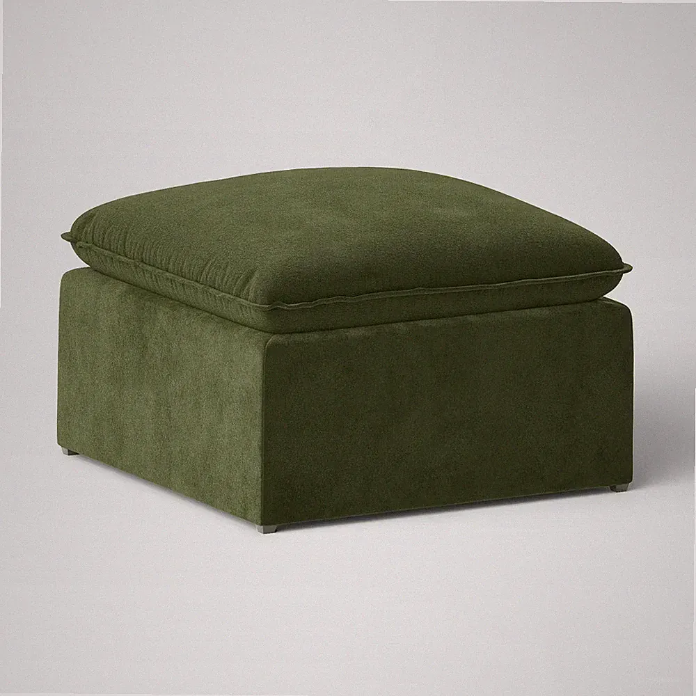 Haven French Seam Modular Sectional Sofa Ottoman Dark Green Velvet - Threshold
