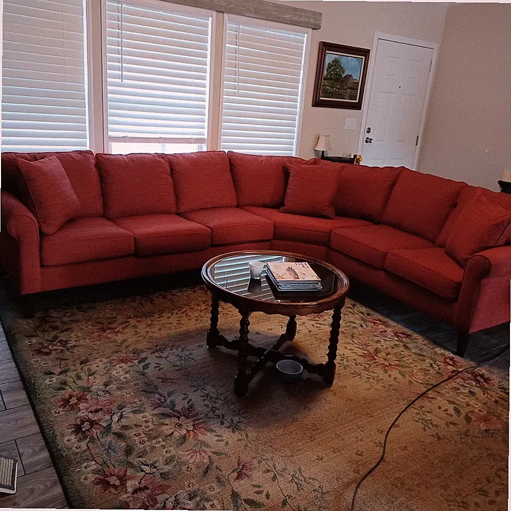 Haverty's Furniture Jenna Sectional Sofa- Brixton Henna 3 Piece, Excellent Cond.