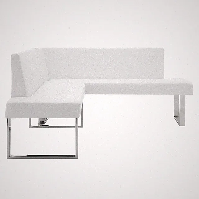 Hawthorne Collections Modern Faux Leather Sectional Sofa in White/Chrome