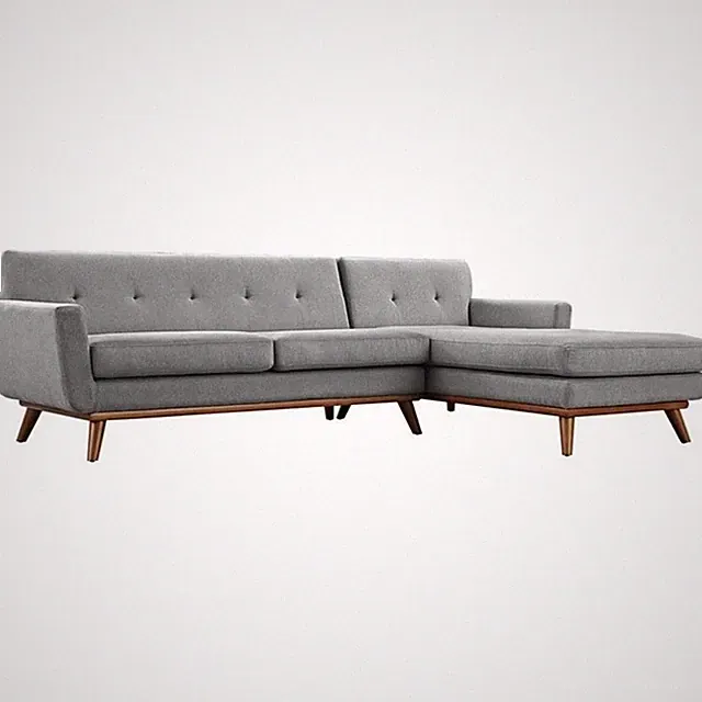 Hawthorne Collections Right Facing Sectional Sofa in Expectation Gray