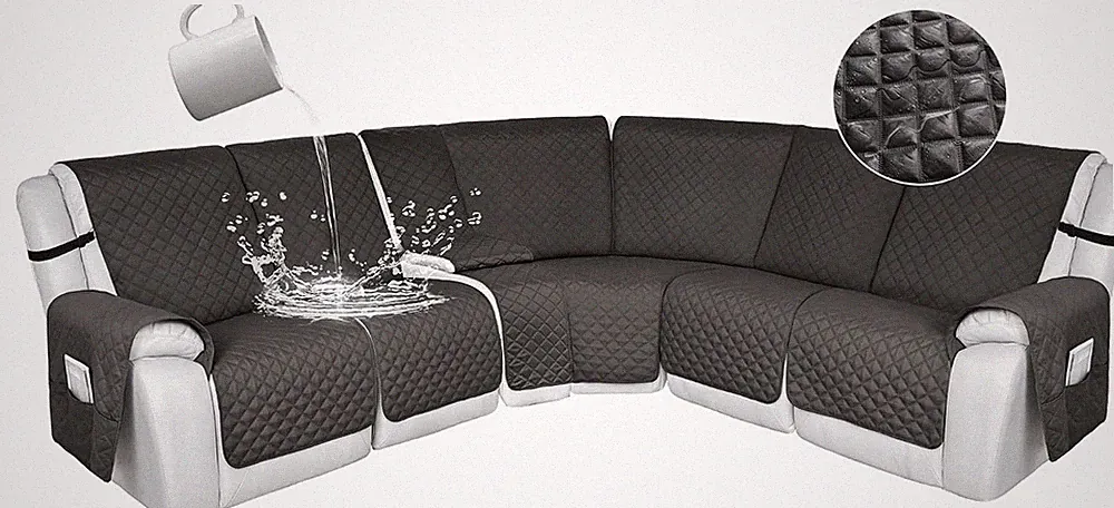 HDCAXKJ 100% Waterproof Reclining Sectional Couch Covers L Shape Recliner Sofa C