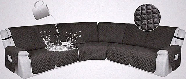 HDCAXKJ 100% Waterproof Reclining Sectional Couch Covers L Shape Recliner Sofa C