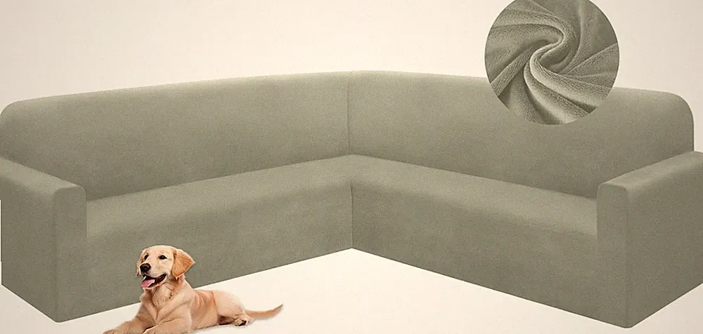 HDCAXKJ Corner Sectional Couch Covers Velvet Stretch L Green, Small)