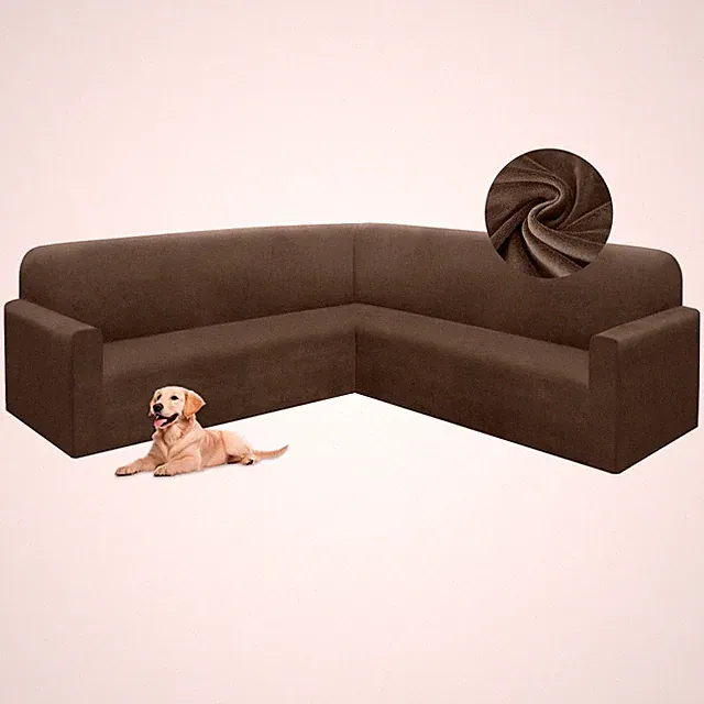 HDCAXKJ Corner Sectional Couch Covers Velvet Stretch L Shape Sofa Cover Soft...