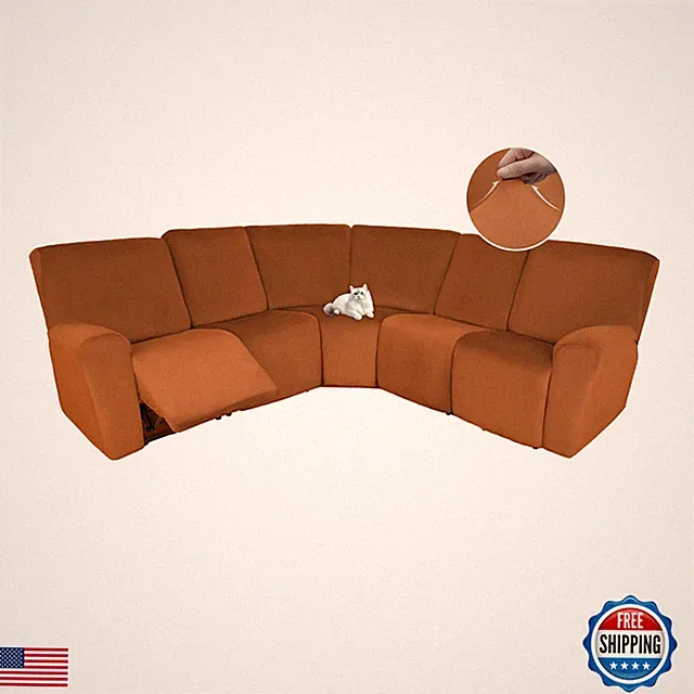 Hdcaxkj Reclining Sectional Couch Covers Velvet L Shaped Sectional Sofa Cover