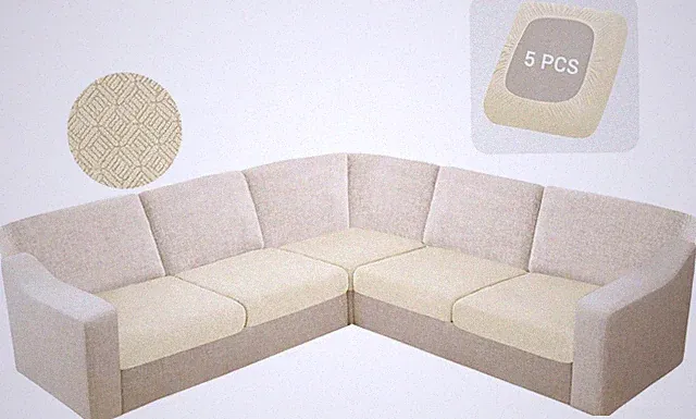 HDCAXKJ Waterproof Sectional Couch Cushion Covers - Stretch Corner & L Shaped Sl