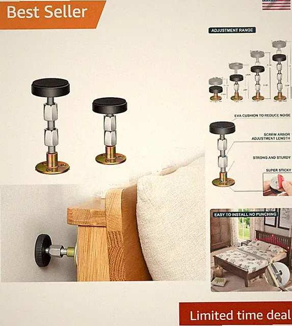Headboard Stoppers for Wall, Adjustable Iron Bed Frame Anti-Shake Tool, Easy...
