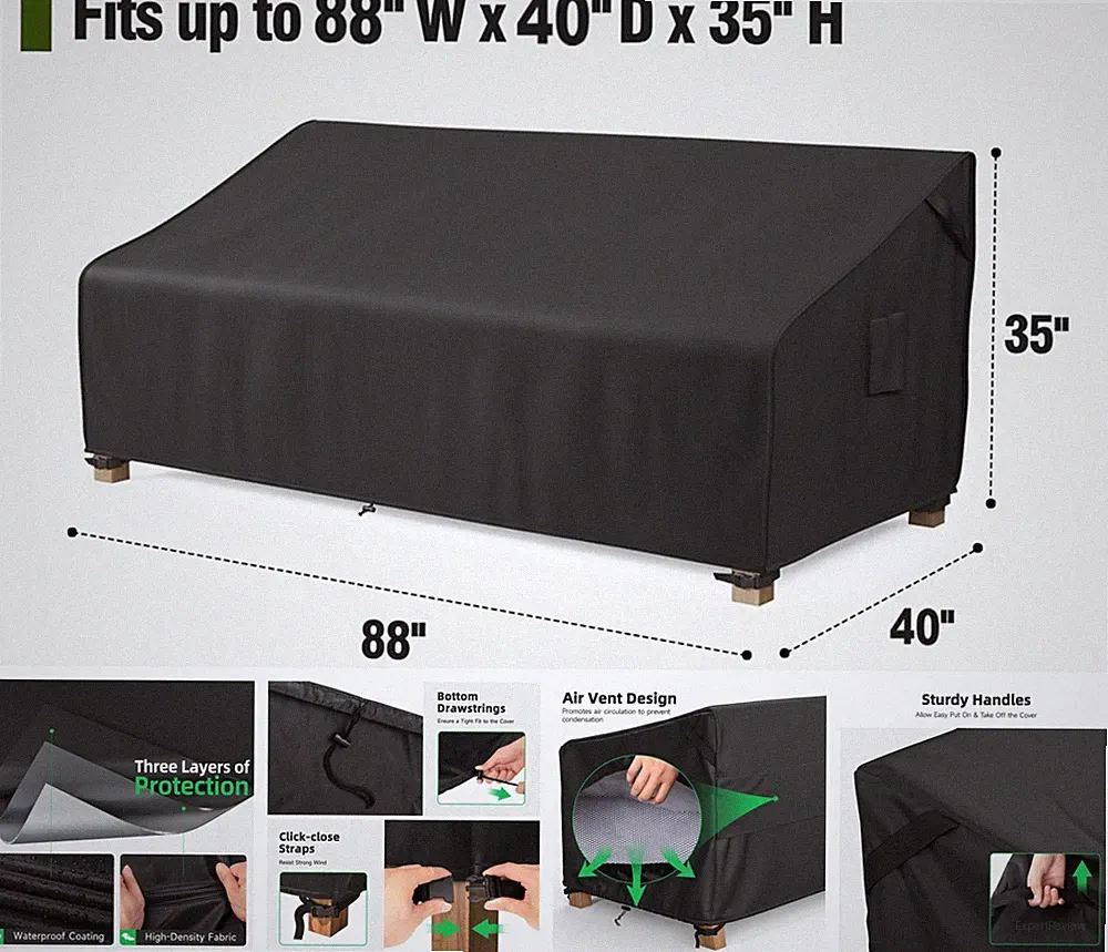 Heavy Duty 88 In Outdoor Couch Cover Patio Furniture Cover, 3-Seater Patio Sofa