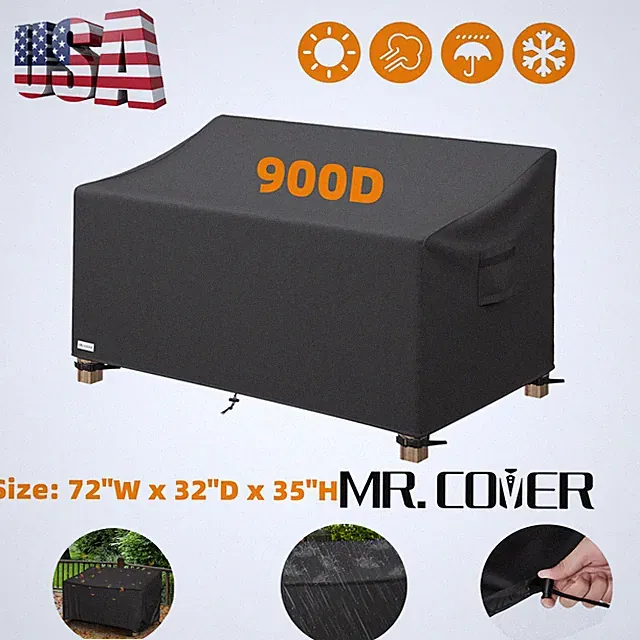 Heavy Duty 900D Outdoor Sofa Cover 72"W x 32"D x 35"H Waterproof UV Patio Couch