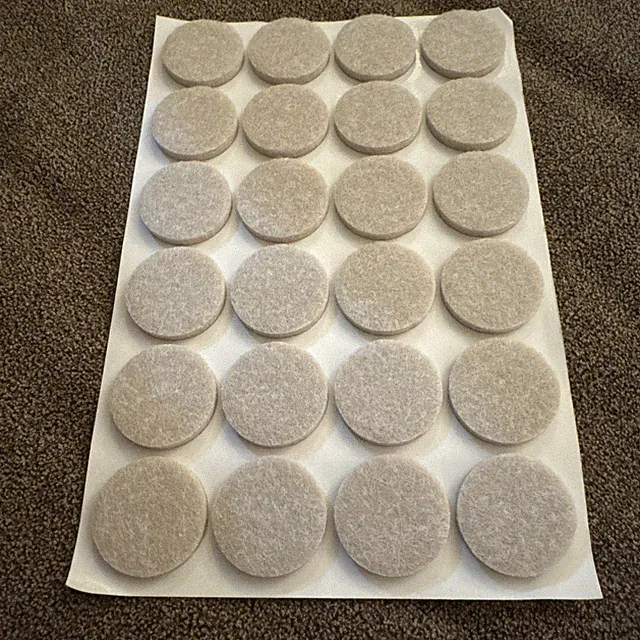 Heavy Duty Felt Furniture Pads 1 Inch Protect Hardwood Floors 24 Pack Beige