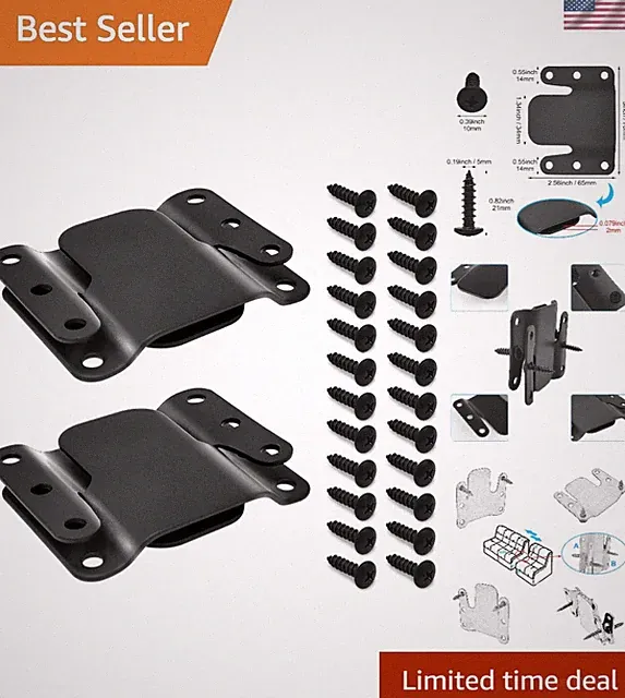 Heavy Duty Metal Sofa Fasteners - Interlocking Connectors for Ultimate Stability