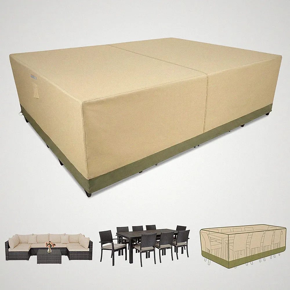 Heavy Duty Outdoor Furniture Set Cover 600D Waterproof Patio Sectional Set Cover