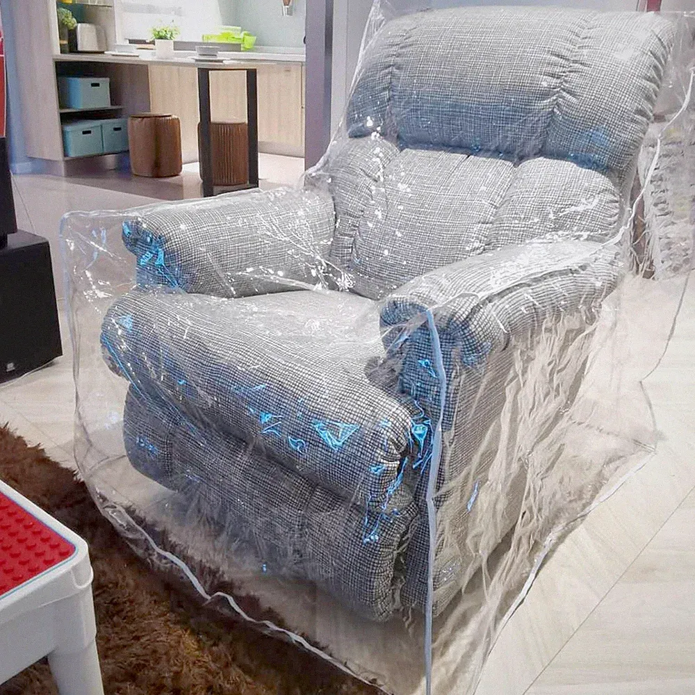 Heavy Duty Recliner Cover Clear Vinyl Pets Scratching Protector 36” W