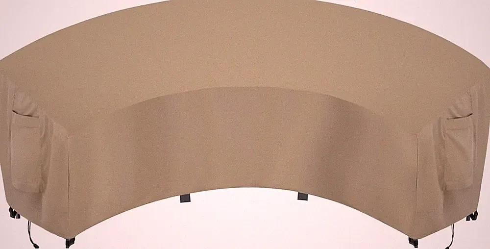 Heavy Duty Waterproof Curved Sectional Cover - UV & Wind Resistant, Camel
