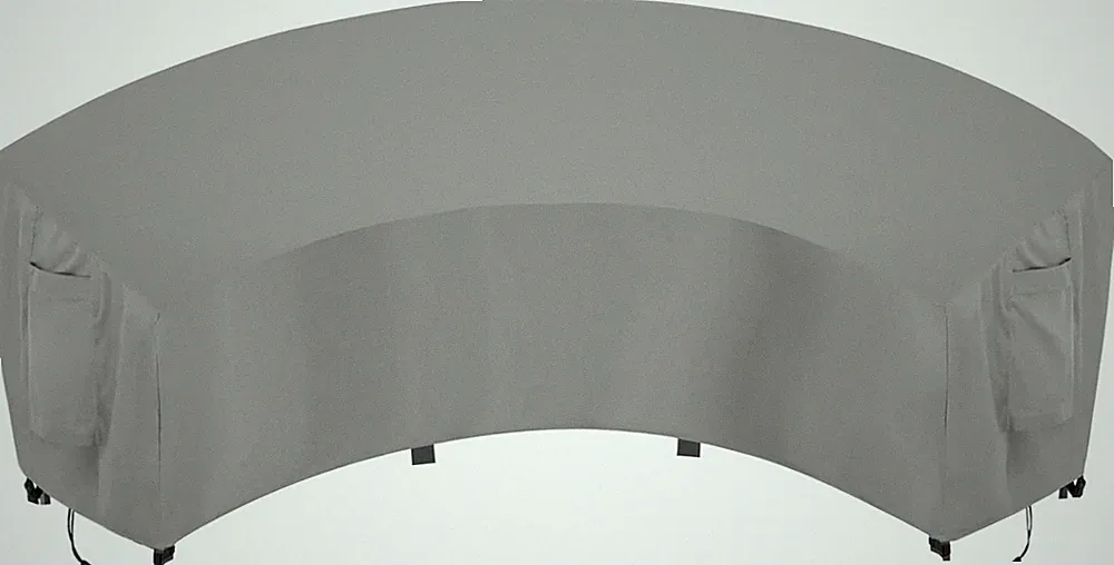 Heavy Duty Waterproof Curved Sectional Cover - UV & Wind Resistant, Grey