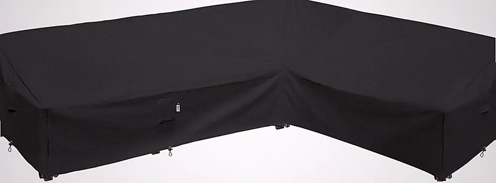 Heavy Duty Waterproof L-Shaped Sectional Sofa Cover 120"x90" - Black