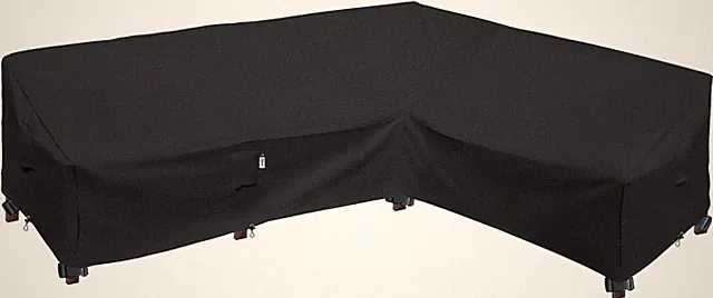 Heavy Duty Waterproof Outdoor Sectional Sofa Cover, 104"x83" - Midnight Black