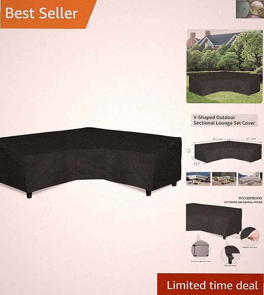 Heavy Duty Waterproof Sectional Sofa Cover - 89" L for All Weather Protection