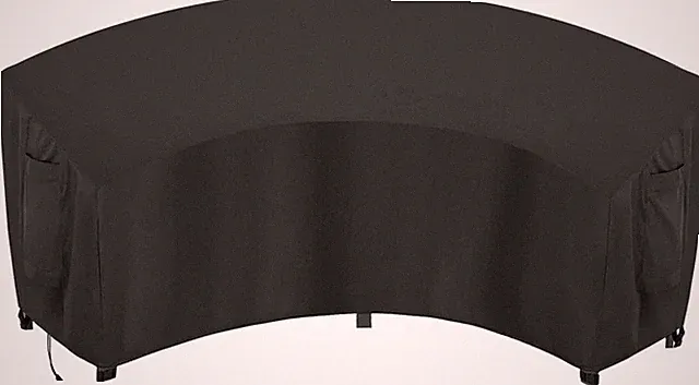 Heavy Duty Waterproof Sectional Sofa Cover - UV & Wind Resistant, Black