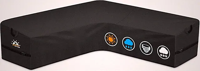 Heavy Duty Waterproof V-Shaped Sectional Sofa Cover 120x120 Inch