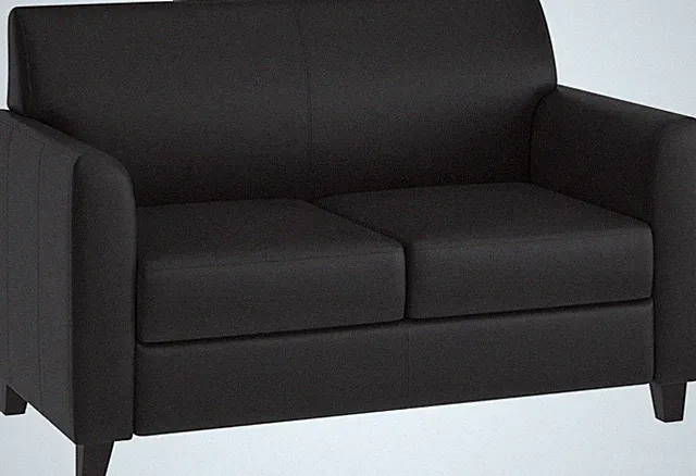 Hercules Diplomat Leathersoft Loveseat, Modern Black Sofa for Living Room/Office
