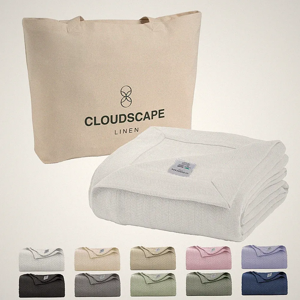 Herringbone Cotton Twin Blanket for Couch, Bed,Sofa, Home Decor, Soft, Lightw...