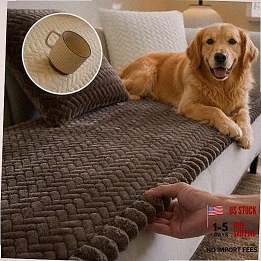 Herringbone Couch Cover for Dogs - Large Silicone 27.6" x 70.9" Hb-brown