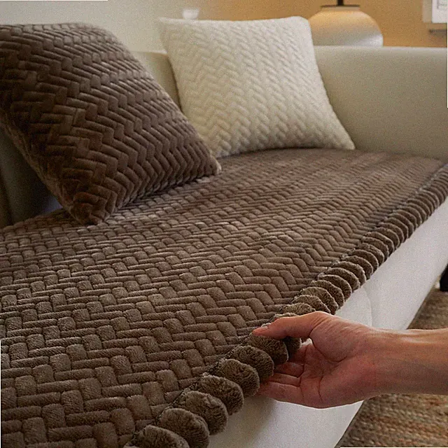 Herringbone Couch Cover for Dogs - Large Silicone Particles Non Slip Pet Sofa...