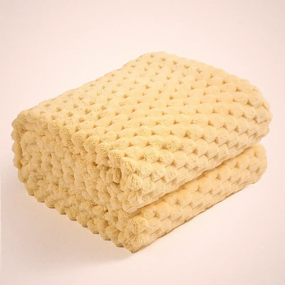 Hexagon Jacquard Throw Blanket Bed Sofa Couch Warm Cozy Flannel 60x80 Inch