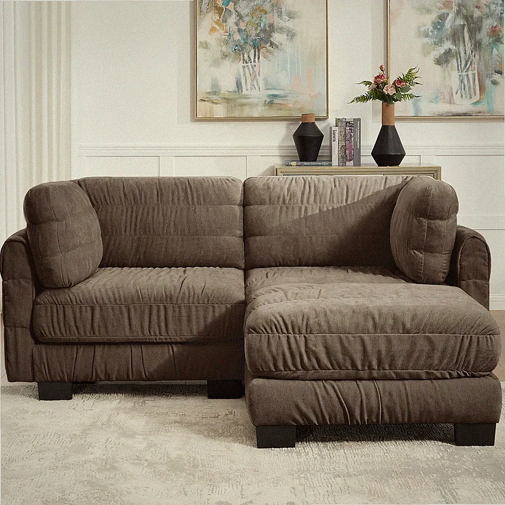 High-Density Foam 2 Seat Chenille Modular Sectional Sofa Modern