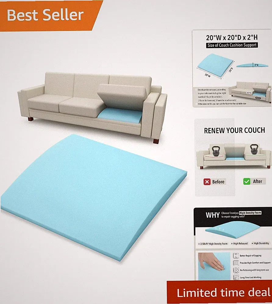 High Density Foam Couch Support for Sagging Seats 20 x 20 Inches