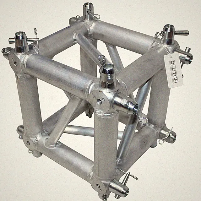 High Grade Aluminum F34 6-Way 12"x12" Cube Truss Corner Junction Block Silver