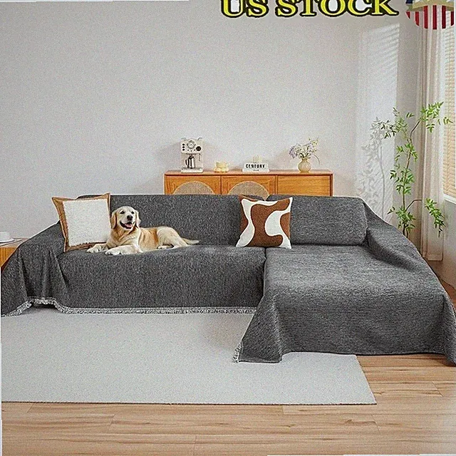High Quality Chenille Sofa Cover Set Soft Durable Furniture Protector Easy Care