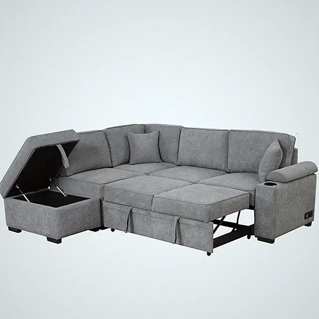 High Quality Sleeper Sofa Bed 2 in 1 Pull Out sofa bed L Shape Couch New Style