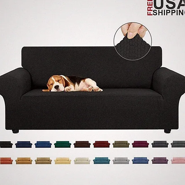 High Quality Stretchy Sofa Cover 2 Cushion Couches Easy Installation Protection