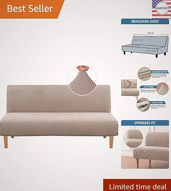 High Stretch Jacquard Futon Sofa Protector - Perfect for Homes with Kids & Pets