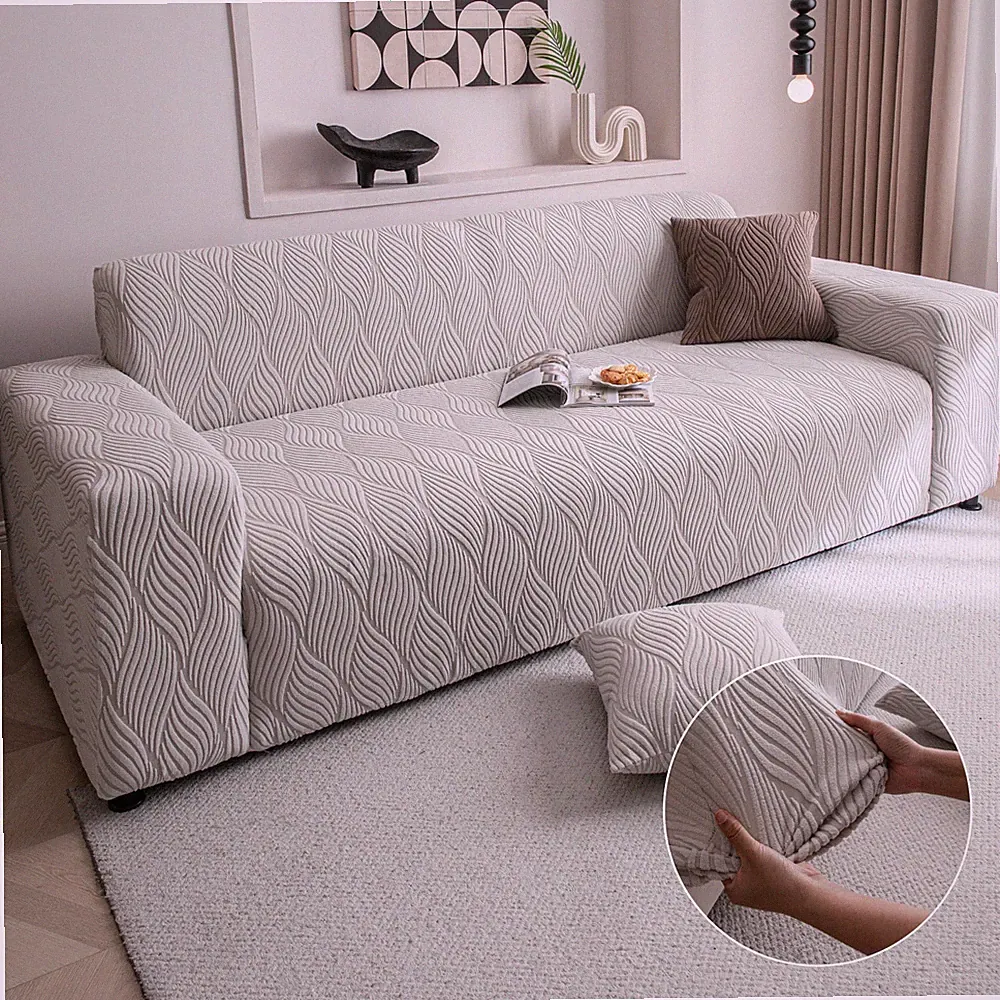 High Stretch Jacquard Sofa Slipcover 1/2/3/4 Seat Dustproof Couch Cover Protect