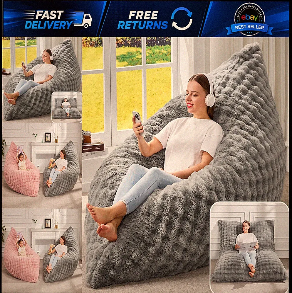 Hobestluk Adult Bean Bag Chair 3 in 1 Convertible Large Bean Bag Sofa